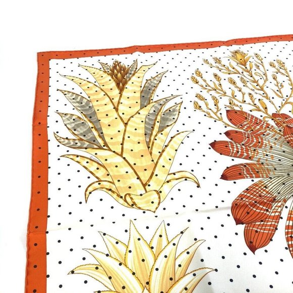 UNUSED HERMES Index Bromeliaceae Bromeliad Catalog Carre 90 Scarf - Picture 9 of 12